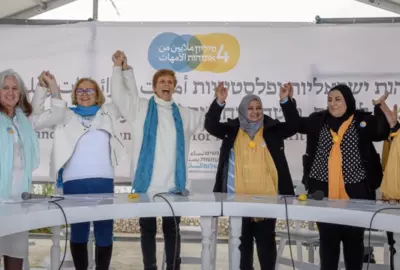 Israëlische en Palestijnse vrouwen, verenigd in "The Mothers' Call", september 2023