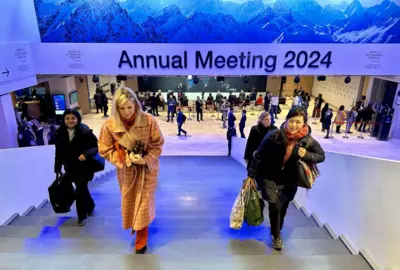 Koningin Maxima aanwezig bij WEF, 2024.
