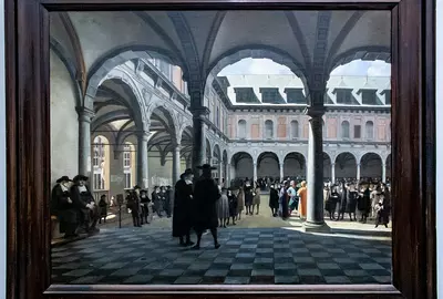 Het oude beursgebouw, Amsterdam, 1670