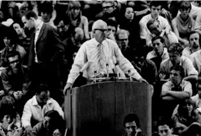 Herbert Marcuse, tijdens studentenprotest, jaren '60
