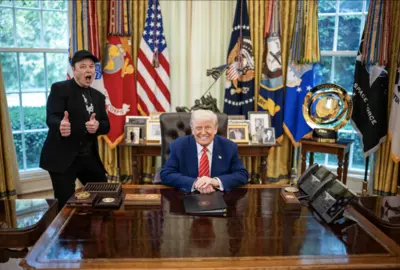 Elon Musk en president Trump. 