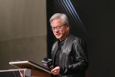 Jensen Huang op bezoek bij de uitreiking van de K.T. Li Awards ceremonie in Taiwan.