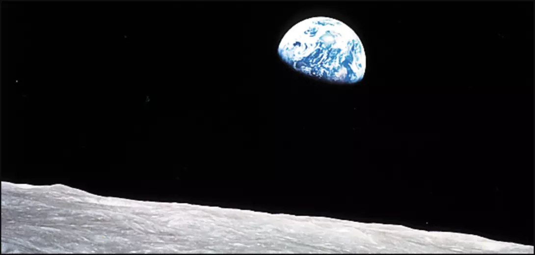 Earthrise, vanaf de Maan, 1968. 