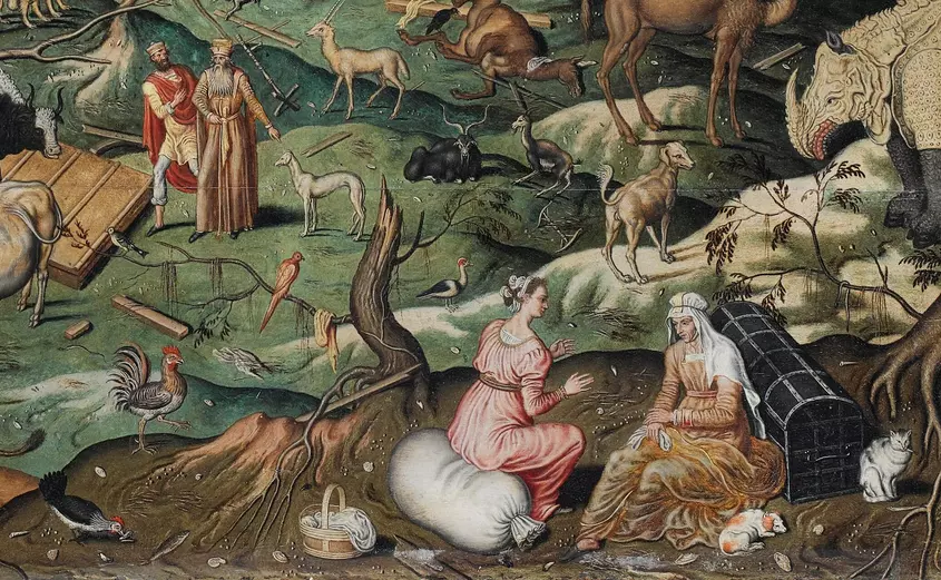 Simone de Myle, De ark van Noach op de berg Ararat (1570), uitsnede