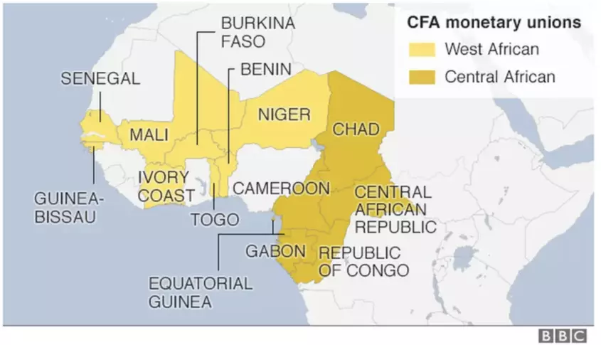 De voormalige Franse koloniën in Afrika 