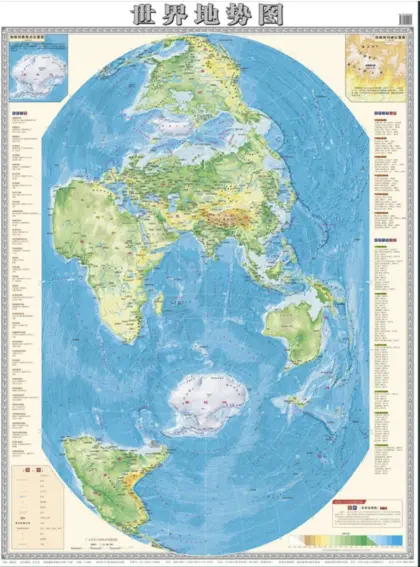 De verticale wereldkaart van China 